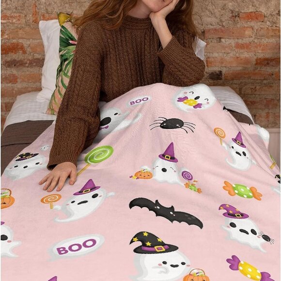 Halloween Bats Blanket Super Soft Flannel 40x50 - Picture 6 of 7